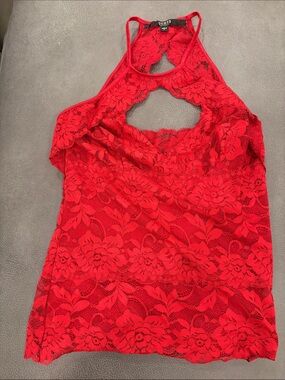 Guess Red Lace Halter Camisole